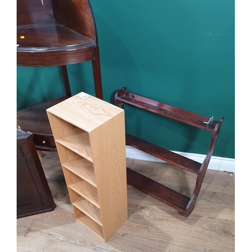 401 - A Mahogany corner stand, wall rack, small corner cupboard etc