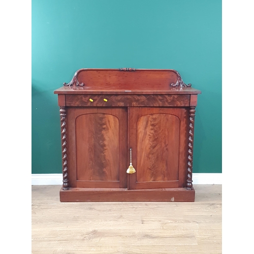 406 - A Mahogany Chiffonier fitted pair of cupboard doors below a single fitted drawer, 3ft 6
