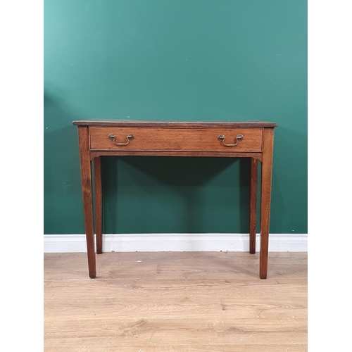 407 - An Oak single Drawer side table raised on squared tapering supports, 2ft 6