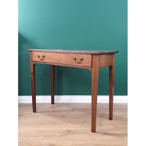 407 - An Oak single Drawer side table raised on squared tapering supports, 2ft 6