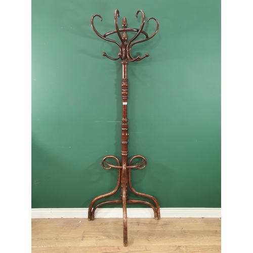 410 - A Bentwood coat stand with turned column. (R1)