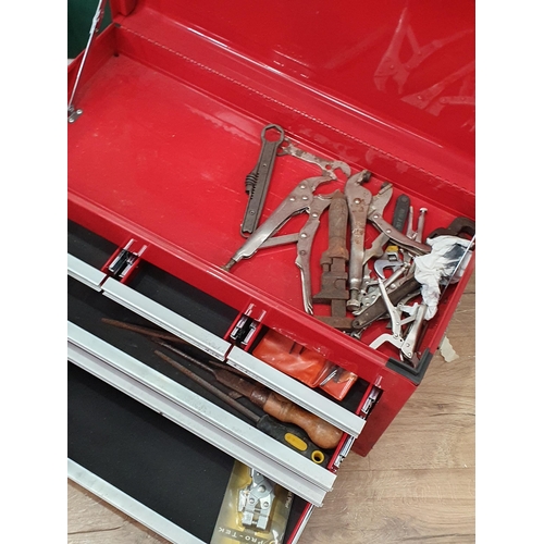 419 - A red tool box, two collapsible sack trucks etc (R3)