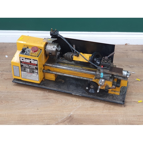 421 - A Clarke 300mm variable speed Lathe, passed PAT (R3)
