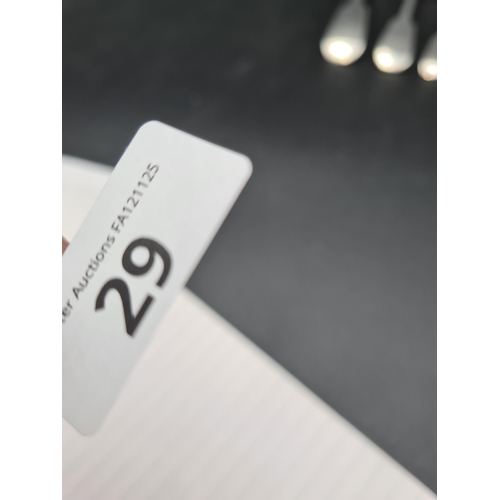 29 - A Victorian silver Table Spoon fiddle pattern engraved initials, Exeter 1845, a Dessert Spoon, Exete... 