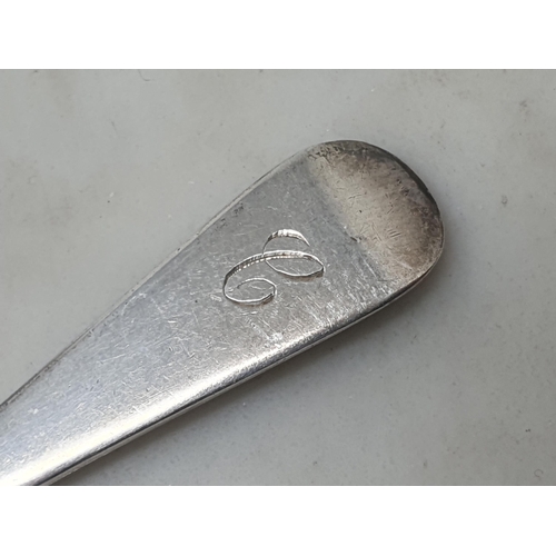 61 - Five Edward VII silver Teaspoons Hanoverian pattern with rat-tail bowls, engraved initial C, London ... 