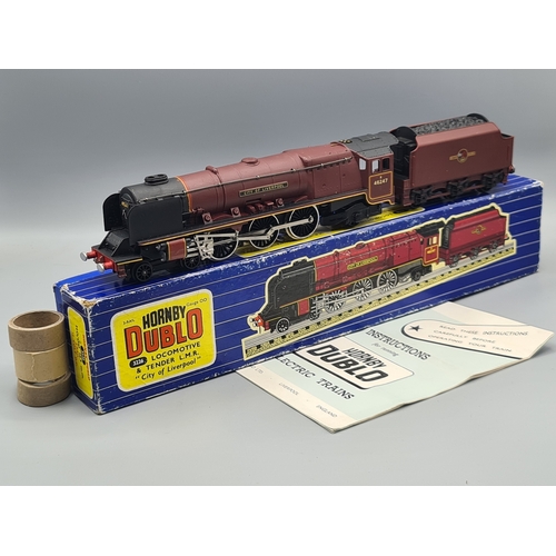 134 - A boxed Hornby Dublo 3226 'City of Liverpool' Locomotive, Nr M, has been lightly run. Box VG, has so... 