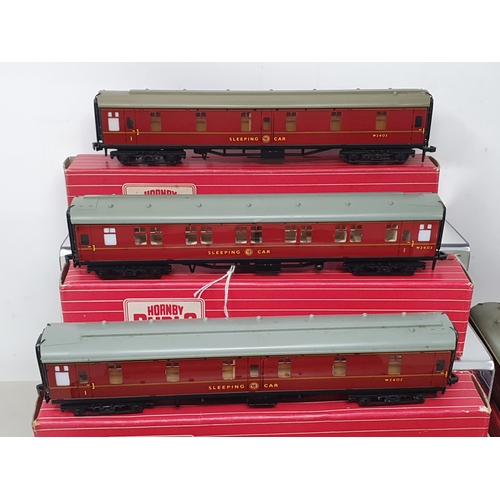 151 - Five boxed Hornby Dublo BR Coaches comprising 2x 4075 Passenger Brakes and 3x 4078 Composite Sleepin... 