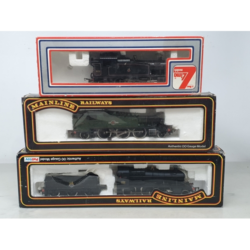 165 - Three boxed 00 gauge BR steam Locomotives comprising Airfix 45XX 2-6-2T Prairie Tank, Mainline 43XX ... 