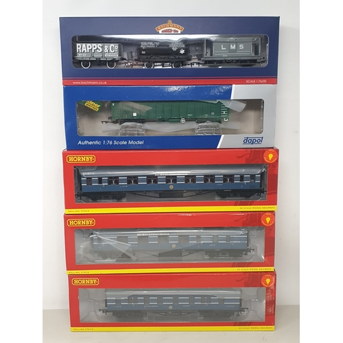 175 - Three boxed Hornby 00 gauge LMS Coronation Scot Stanier Coaches comprising R40052, R40055 and R40054... 