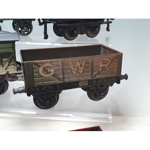 420 - Ten Bing and Carrette 0 gauge Wagons comprising GWR Open Wagon dated 1924, 2x SR Open Wagons 62540, ... 