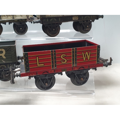 420 - Ten Bing and Carrette 0 gauge Wagons comprising GWR Open Wagon dated 1924, 2x SR Open Wagons 62540, ... 