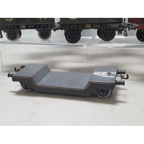 420 - Ten Bing and Carrette 0 gauge Wagons comprising GWR Open Wagon dated 1924, 2x SR Open Wagons 62540, ... 