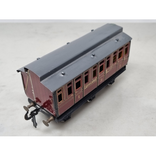 439 - A rare 0 gauge Carette Clemenson Midland Region 6-wheel 1/3rd Class Clerestory Coach, Ex