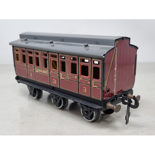 439 - A rare 0 gauge Carette Clemenson Midland Region 6-wheel 1/3rd Class Clerestory Coach, Ex