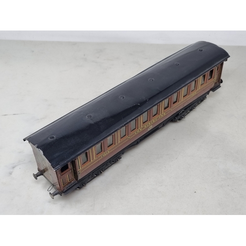 452 - A Bing (ex-Carette) 0 gauge 12-wheel LMS Dining Car No.1320, VG
