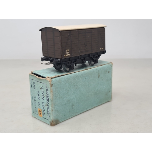 98 - A boxed Hornby Dublo pre-war D1 SR Goods Van, Nr M-M, faint crazing to roof, box Ex plus complete wi... 
