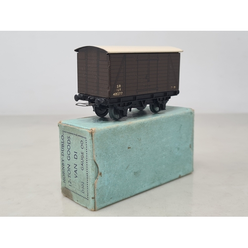 98 - A boxed Hornby Dublo pre-war D1 SR Goods Van, Nr M-M, faint crazing to roof, box Ex plus complete wi... 