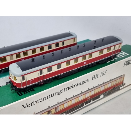 305 - Two boxed Piko H0 scale BR 186 DR diesel Railcars, both VG, boxes P-F