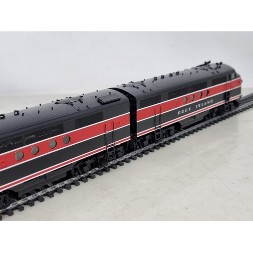 318 - A boxed Division Point brass H0 scale EMC FT 3-piece diesel Set in Rock Island livery, made by Ajin ... 