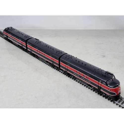 318 - A boxed Division Point brass H0 scale EMC FT 3-piece diesel Set in Rock Island livery, made by Ajin ... 