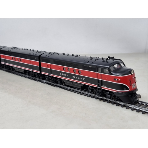 318 - A boxed Division Point brass H0 scale EMC FT 3-piece diesel Set in Rock Island livery, made by Ajin ... 