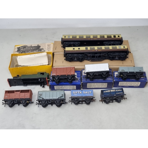 370 - A part built K's Precision 00 gauge 44XX 2-6-2 GWR Prairie Tank Locomotive, two boxed Exley GWR Coac... 