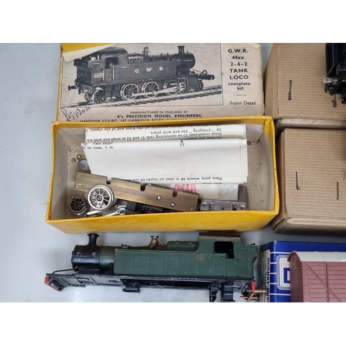 370 - A part built K's Precision 00 gauge 44XX 2-6-2 GWR Prairie Tank Locomotive, two boxed Exley GWR Coac... 
