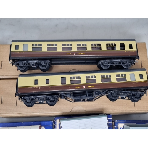 370 - A part built K's Precision 00 gauge 44XX 2-6-2 GWR Prairie Tank Locomotive, two boxed Exley GWR Coac... 