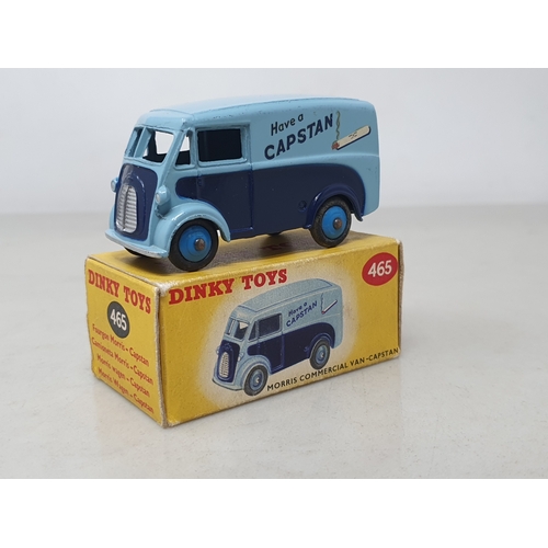 A boxed Dinky Toys No.465 two-tone blue Capstan Van, Nr M, box Ex plus