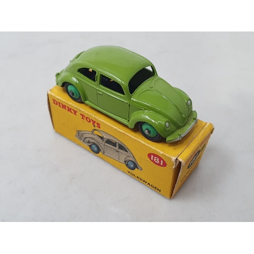 505 - A boxed Dinky Toys No.181 green Volkswagen, M, box Ex plus