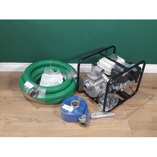 21 - A 4HP 50mm Semi-Trash Pump with Honda GX 120 Engine in original Box with Hoses and Pipes. (R8).