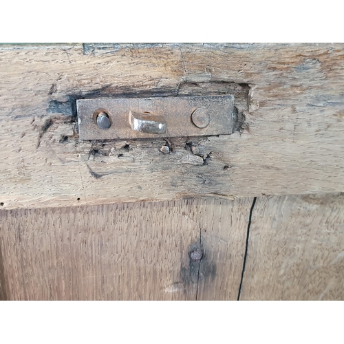 49 - An oak three panel coffer, (R4).