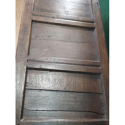 49 - An oak three panel coffer, (R4).