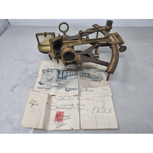 51 - A 19th century brass Sextant engraved Royal Naval Reserve Prize, School Frigate Conway, Presented by... 