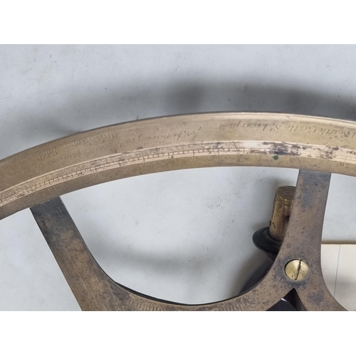 51 - A 19th century brass Sextant engraved Royal Naval Reserve Prize, School Frigate Conway, Presented by... 