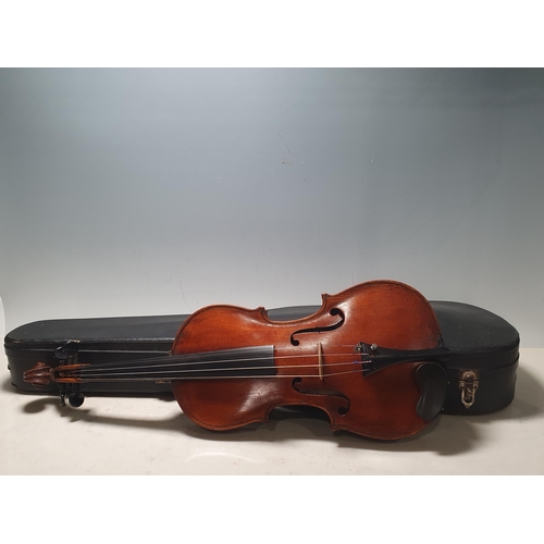 7 - A full-size Violin, by George L Dykes, Leeds, (pupil of Paul Bailly) with perfling to the two-piece ... 