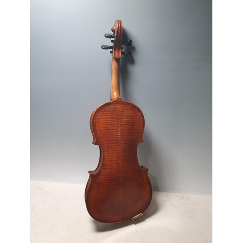 7 - A full-size Violin, by George L Dykes, Leeds, (pupil of Paul Bailly) with perfling to the two-piece ... 