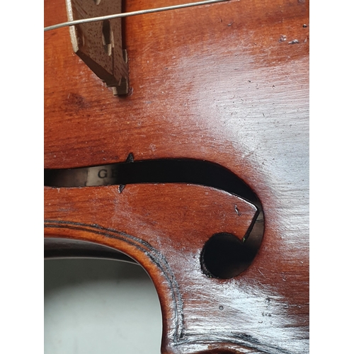 7 - A full-size Violin, by George L Dykes, Leeds, (pupil of Paul Bailly) with perfling to the two-piece ... 