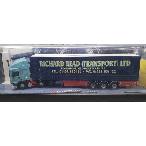 600 - Six Corgi and other diecast Lorries including Cafe Connections Diorama