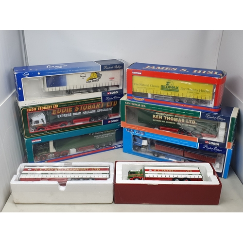599 - Eight boxed Corgi Classics and other diecast Lorries including Eddie Stobart, etc., condition varies