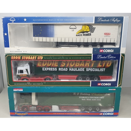 599 - Eight boxed Corgi Classics and other diecast Lorries including Eddie Stobart, etc., condition varies
