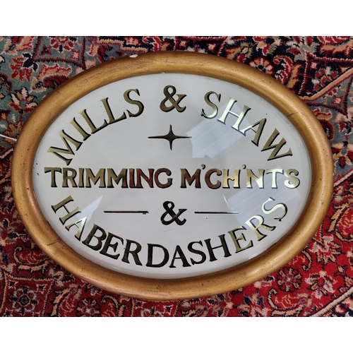 A Vintage Haberdashers Shop Advertising Sign - reverse glass gilded and ...