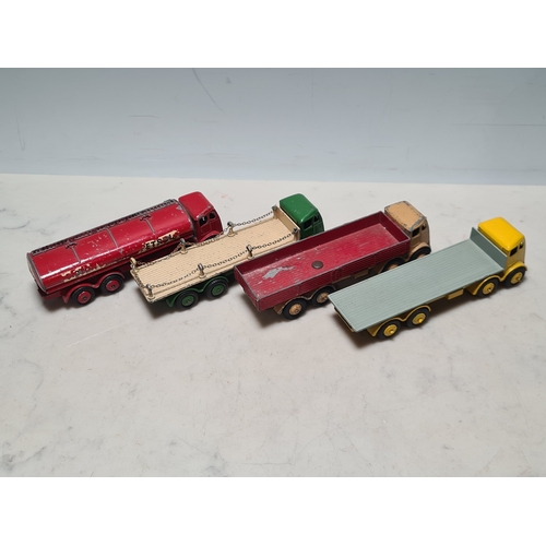 Four unboxed Morestone diecast Lorries including Flatbed, Plank side ...