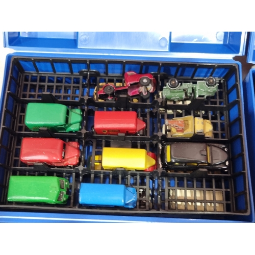 Three Matchbox Carry Cases and two loose trays all containing a ...