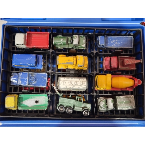 Three Matchbox Carry Cases and two loose trays all containing a ...