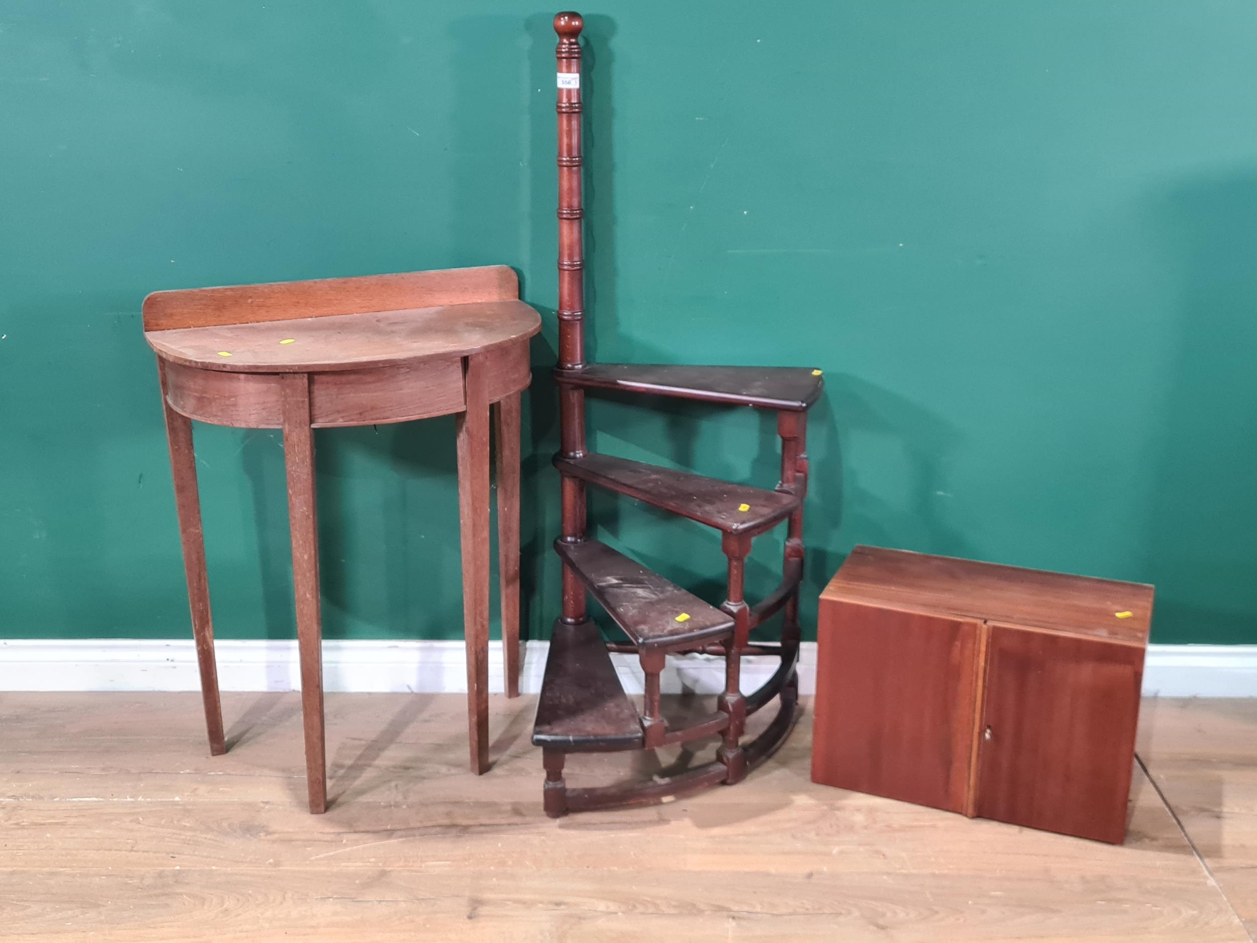 A set of reproduction Library Steps, a Collectors Cabinet and an oak ...