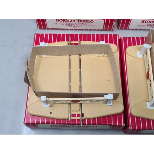 104 - Four boxed Ex-shop stock Hornby Dublo 2460 2-rail Level Crossings, M, boxes Nr perfect with inserts