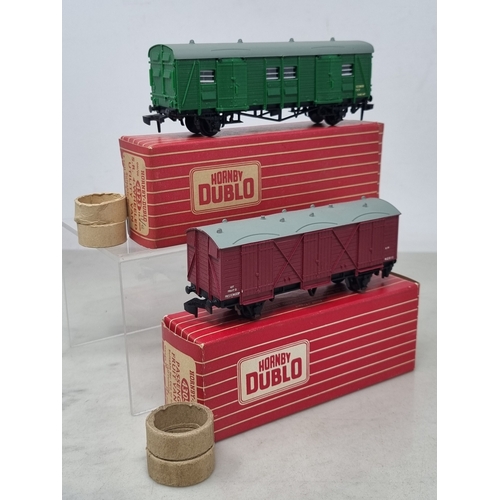 154 - A boxed Hornby Dublo 4323 SR 4-wheel Utility Van and a boxed 4305 BR (WR) Passenger Fruit Van, both ... 