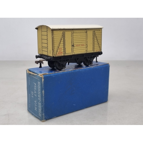 181 - A boxed Hornby Dublo D1 SR Meat Van, VG, some light crazing to roof and scratches to sides, 10/50 bo... 