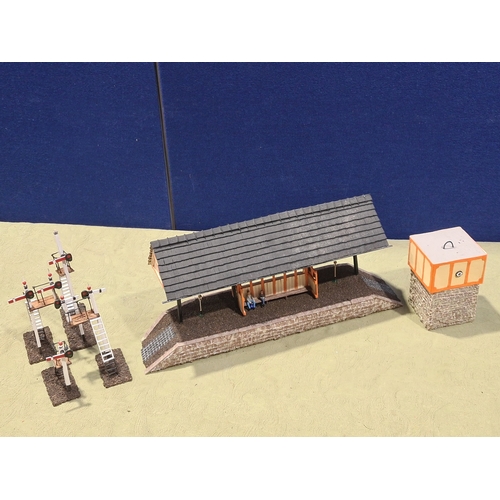 331A - A scratch built 0 gauge Model of Tintern Covered Station area, Tintern Water Tower and four Signals